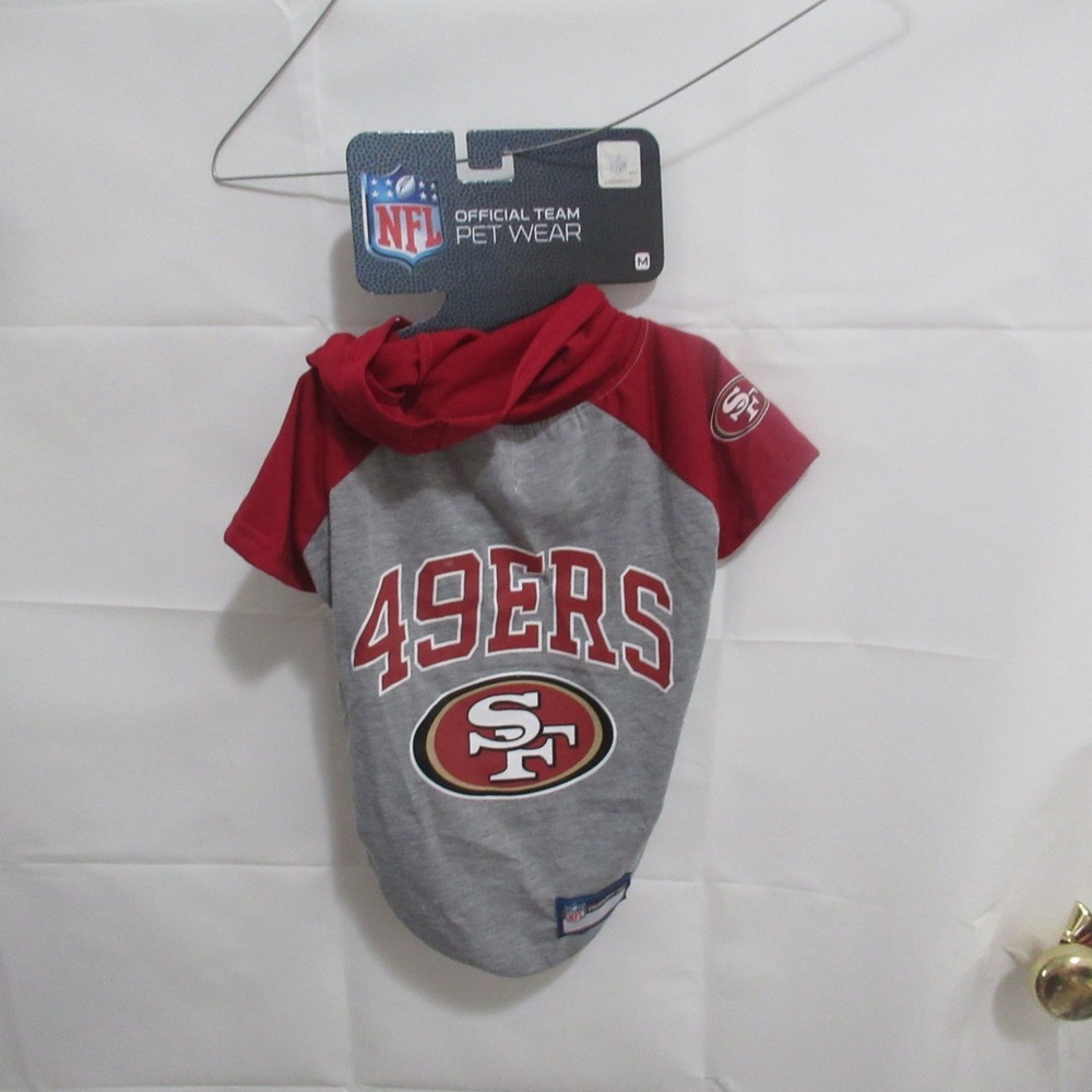 Pets First NFL San Francisco 49ers Dog  Pet Hoodie Shirt Medium Red New Jersey